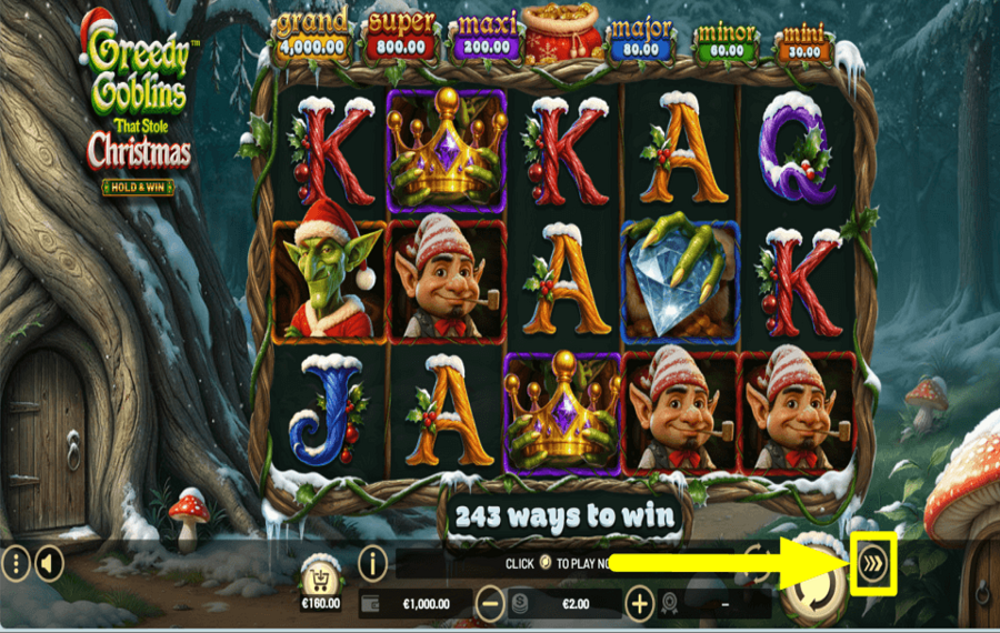 Greedy Goblins That Stole Christmas Hold and Win CHANGE THE PACE.