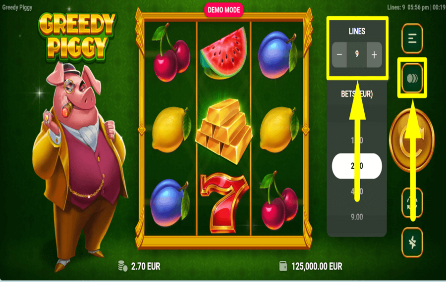 Greedy Piggy DÉTERMINER LES LIGNES DE PAYLIQUE.