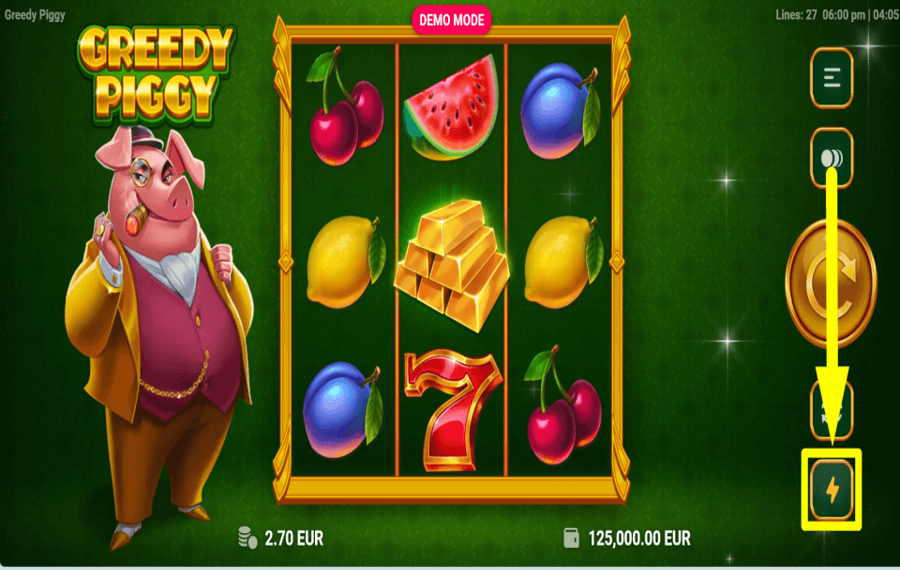 Greedy Piggy ACTIVER LE MODE TURBO.