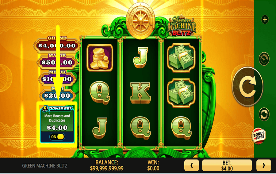 Green Machine Blitz BOOST THE ODDS.