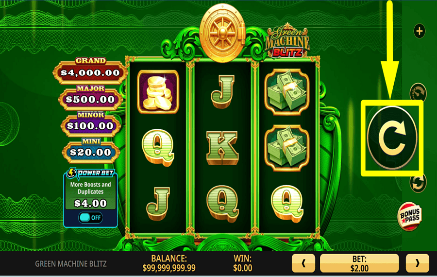 Green Machine Blitz TIME TO GAMBLE.