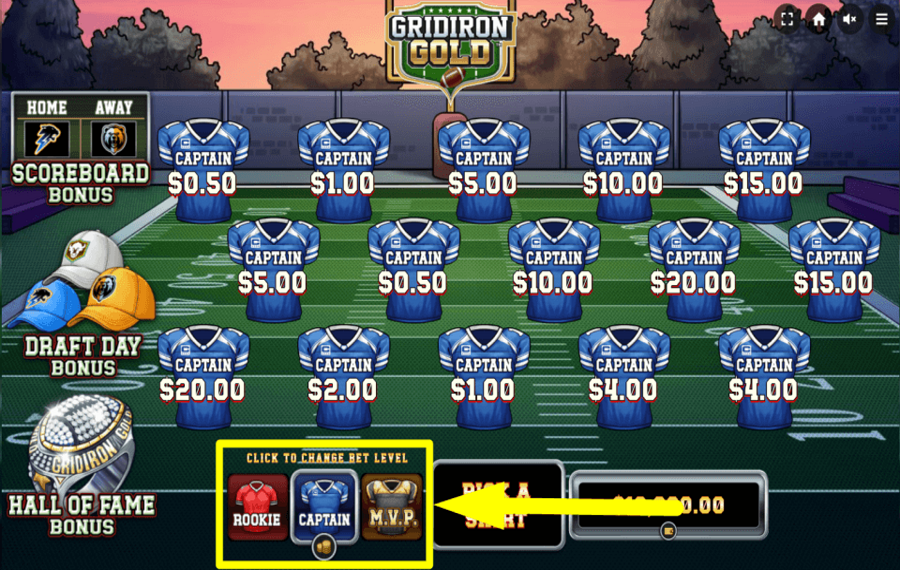 Gridiron Gold ESTABLISH THE BET.