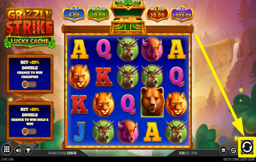 Grizzly Strike Lucky Cache SPIN TO WIN!