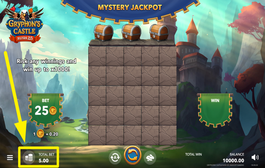 Gryphons Castle Rush 25 DETERMINE YOUR BET.