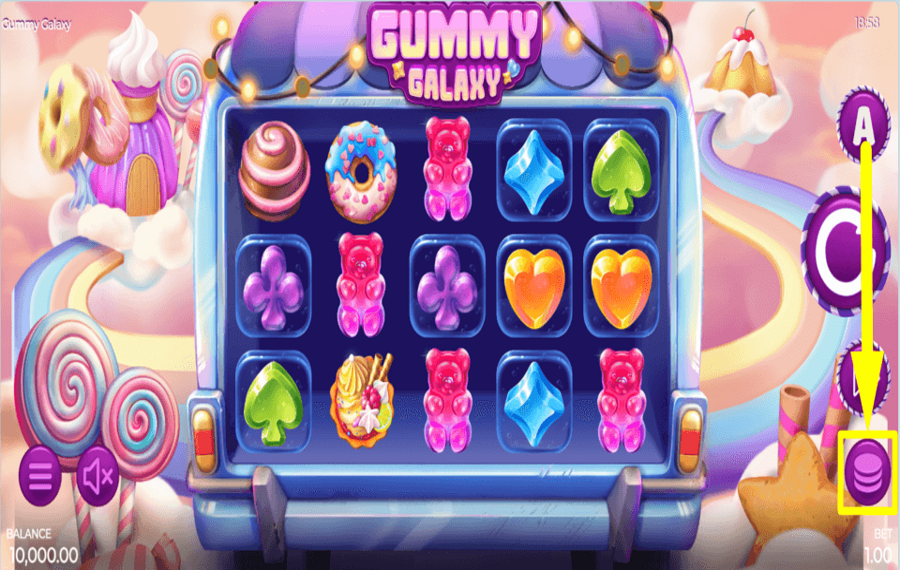 Gummy Galaxy PLACE YOUR TOTAL BET.