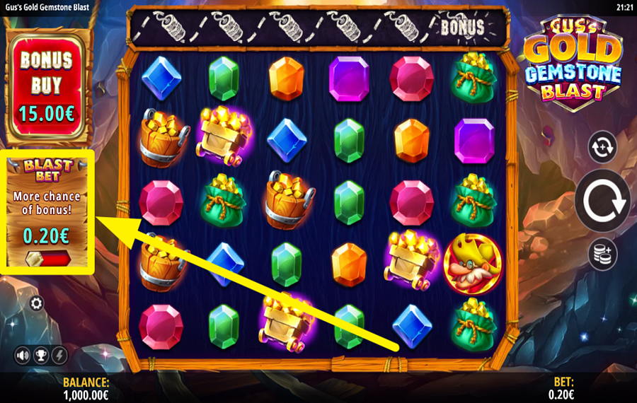 Guss Gold Gemstone Blast ACTIVEZ LE PARI EXPLOSIF.