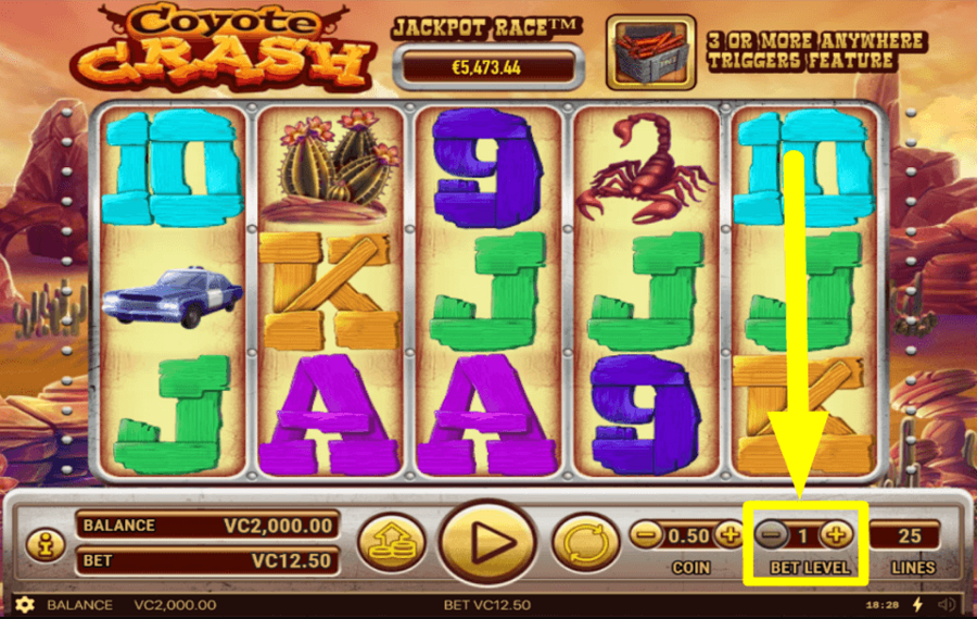 Habanero Coyote Crash SCEGLI IL VALORE DELLA SCOMMESSA.