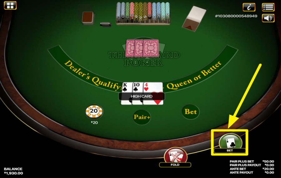 Habanero Three Card Poker DOUBLEZ VOTRE MISE ANTE.