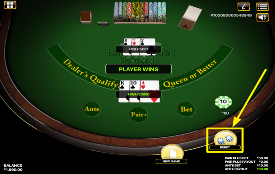 Habanero Three Card Poker RESPECTEZ VOTRE STRATÉGIE DE PARIS.