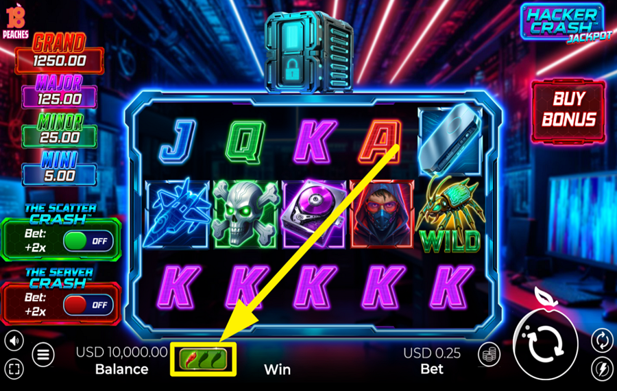 Hacker Crash Jackpot DECIDERE IL LIVELLO DI VOLATILITÀ.