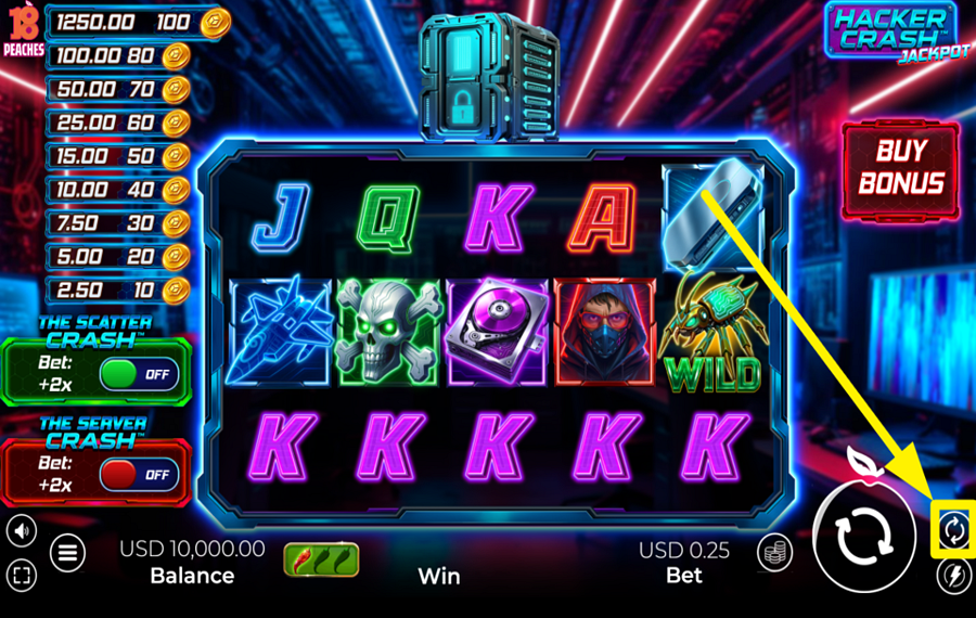 Hacker Crash Jackpot ATTIVA LA RIPRODUZIONE AUTOMATICA.