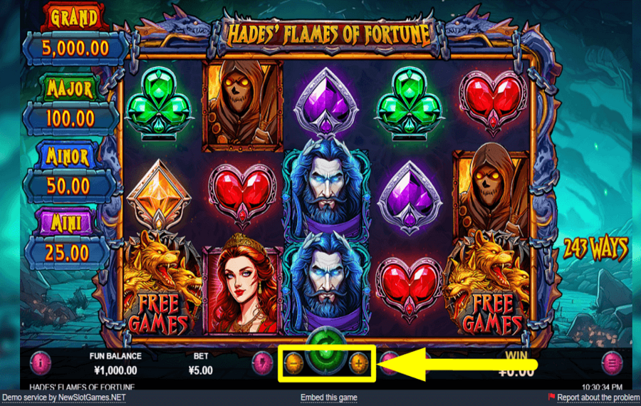 Hades Flames of Fortune CHOOSE THE WAGER.