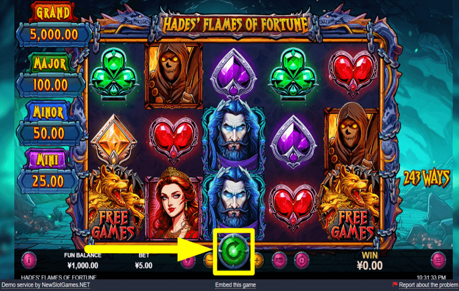 Hades Flames of Fortune COMMENCE GAMBLING.