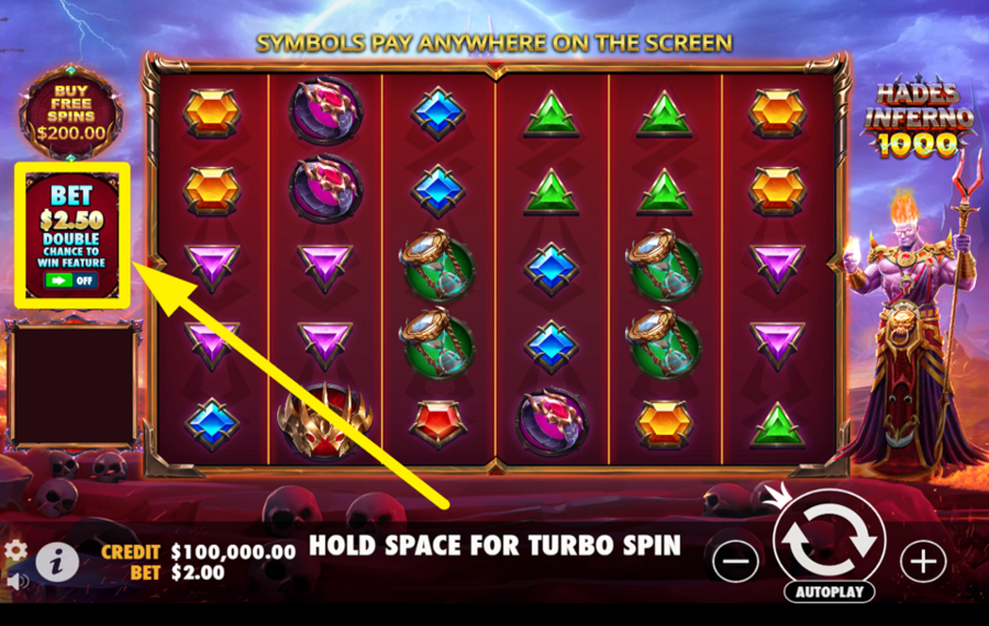 Hades Inferno 1000 ACTIVAR EL AUMENTO DE APUESTA.