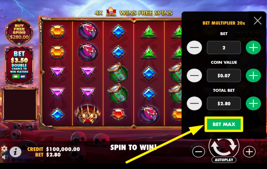 Hades Inferno 1000 ACTIVA EL NIVEL DE APUESTA MÁXIMO.