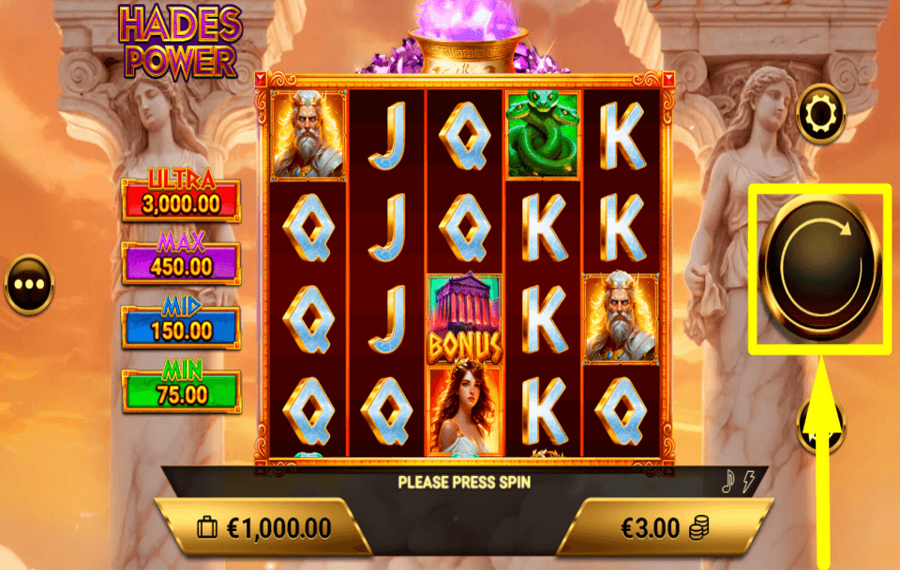 Hades Power SPIN TO WIN.