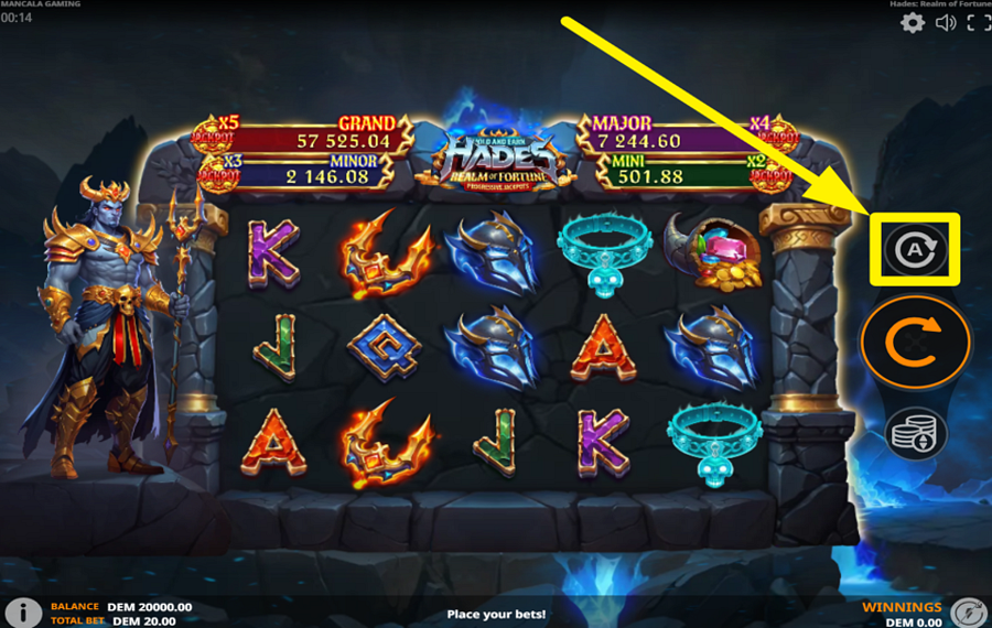 Hades Realm of Fortune BENUTZE DIE AUTOPLAY-FUNKTION.