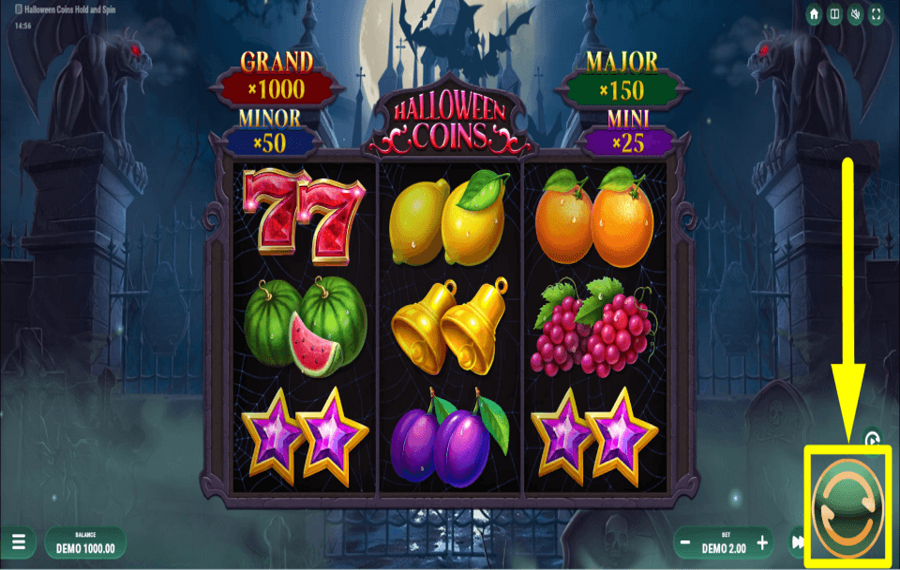 Halloween Coins Hold and Spin GO FOR A SPIN.