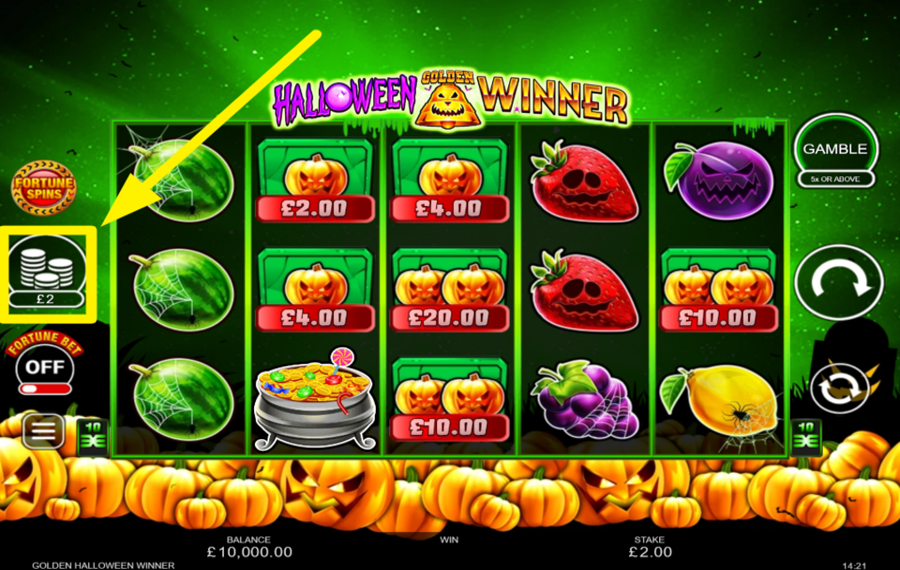 Halloween Golden Winner ADJUST YOUR BETTING AMOUNT.