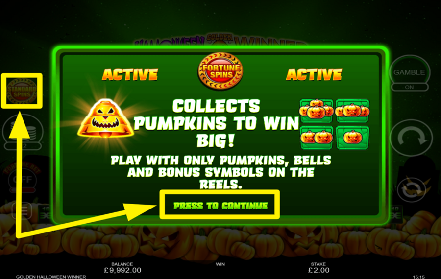 Halloween Golden Winner UTILIZE FORTUNE SPINS.