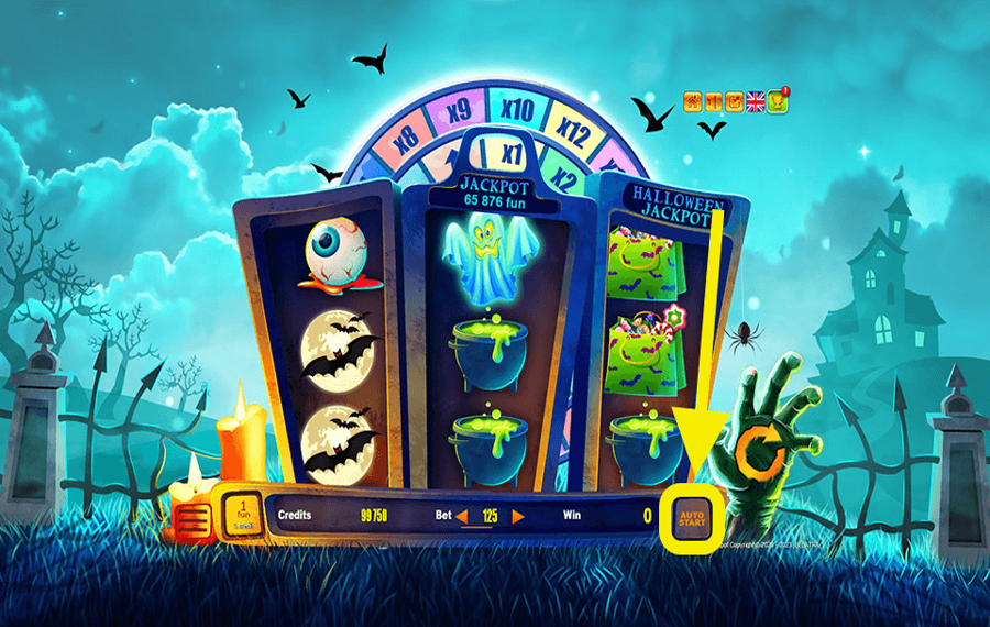 Halloween Jackpot Utilisation de la fonction facultative « Lecture automatique ».