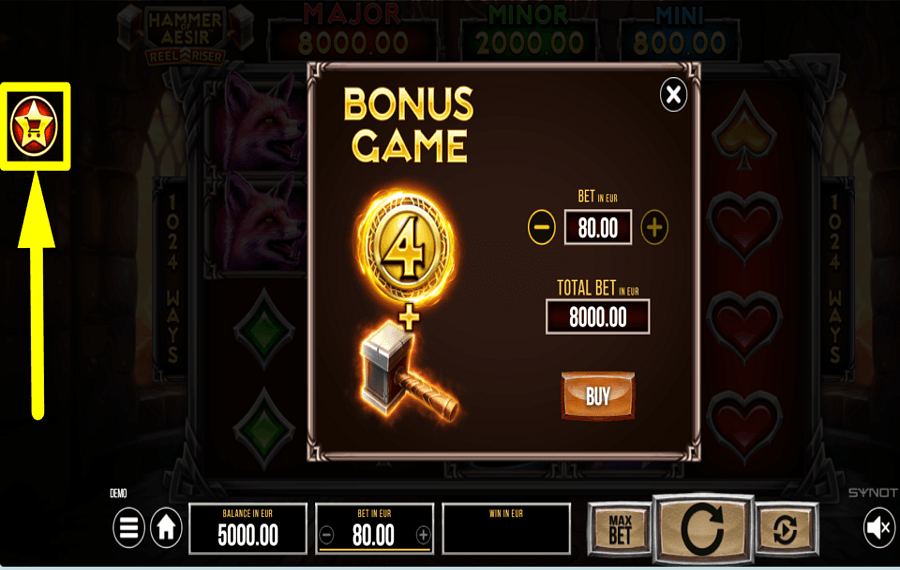 Hammer of Aesir COLLECT BONUSES.