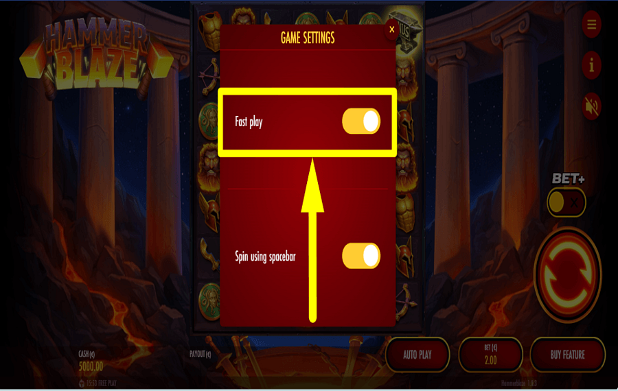 Hammerblaze BESCHLEUNIGE DAS SPIEL.