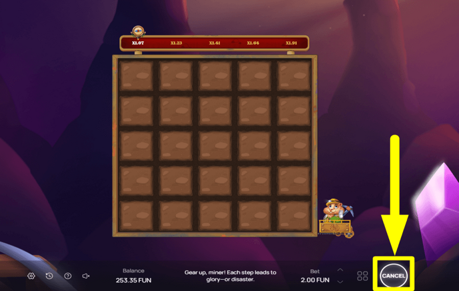 Hamsterpunk Mines ANNULLA LA SCOMMESSA.