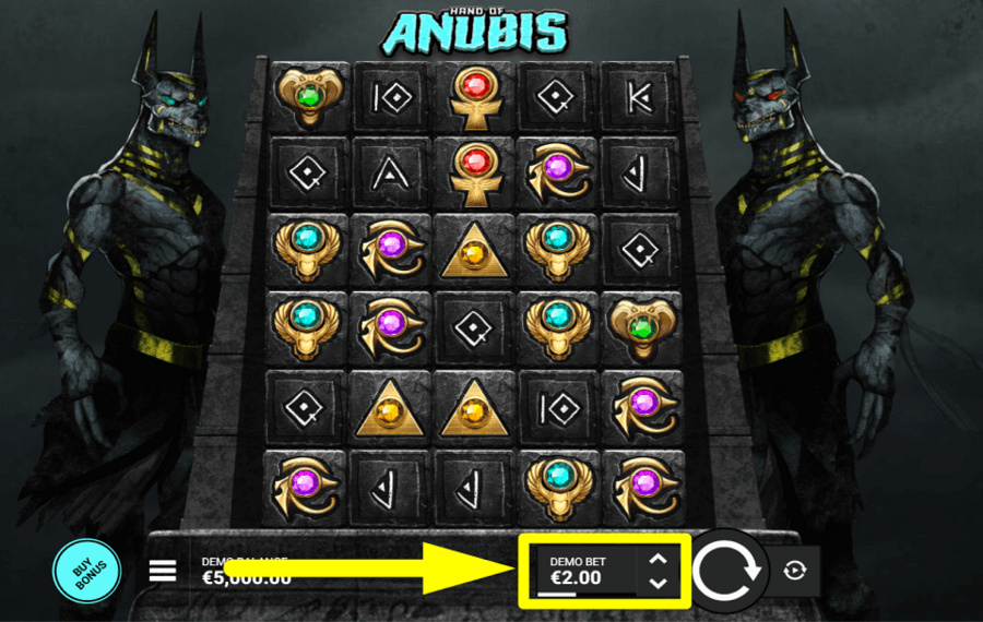 Hand of Anubis CHOOSE YOUR WAGER.