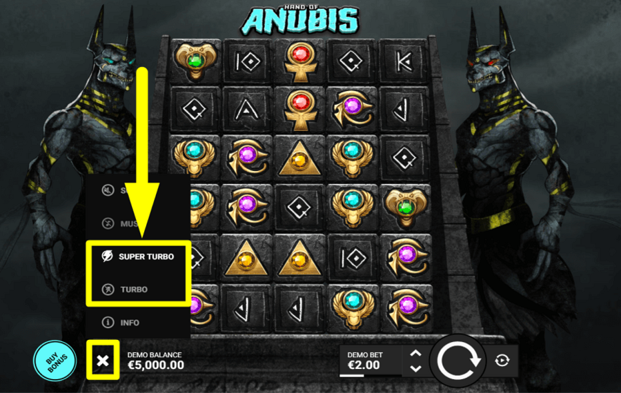Hand of Anubis USE TURBO SPINS.