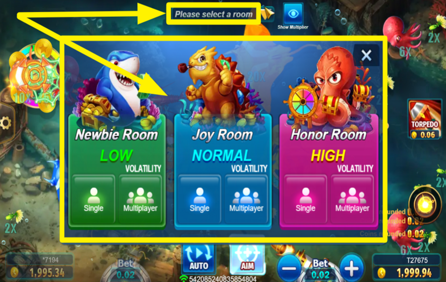 Happy Fishing Lightning CHOISISSEZ UNE CHAMBRE.