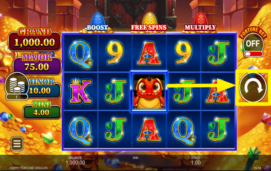 Happy Fortune Dragon DREHEN SIE DIE ROLLEN.