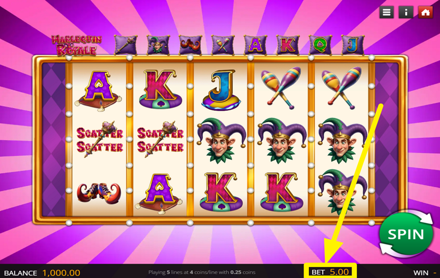 Harlequin Royale ATTRIBUER UNE VALEUR DE PARI.