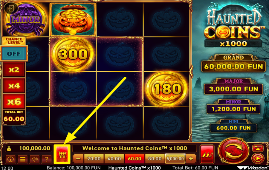 Haunted Coins x1000 ПРИОБРЕТИТЕ БОНУСНУЮ ИГРУ.