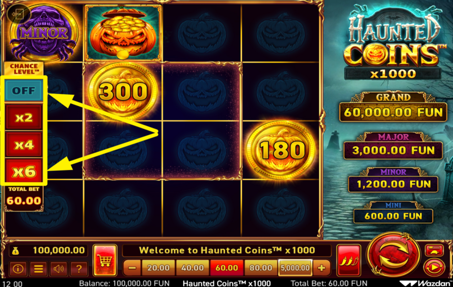 Haunted Coins x1000 ВЫБЕРИТЕ УРОВЕНЬ ШАНСА.