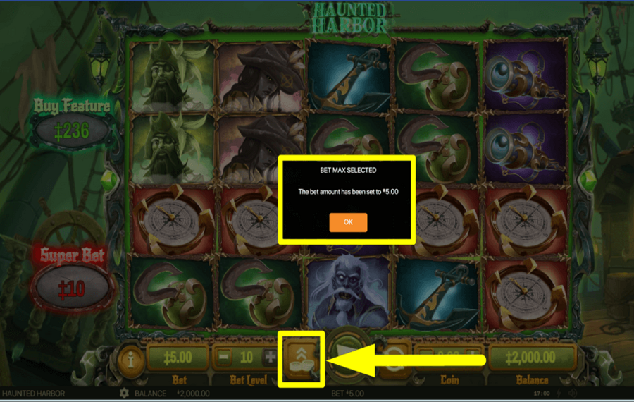 Haunted Harbor ATTRIBUER LA MISE MAXIMALE.