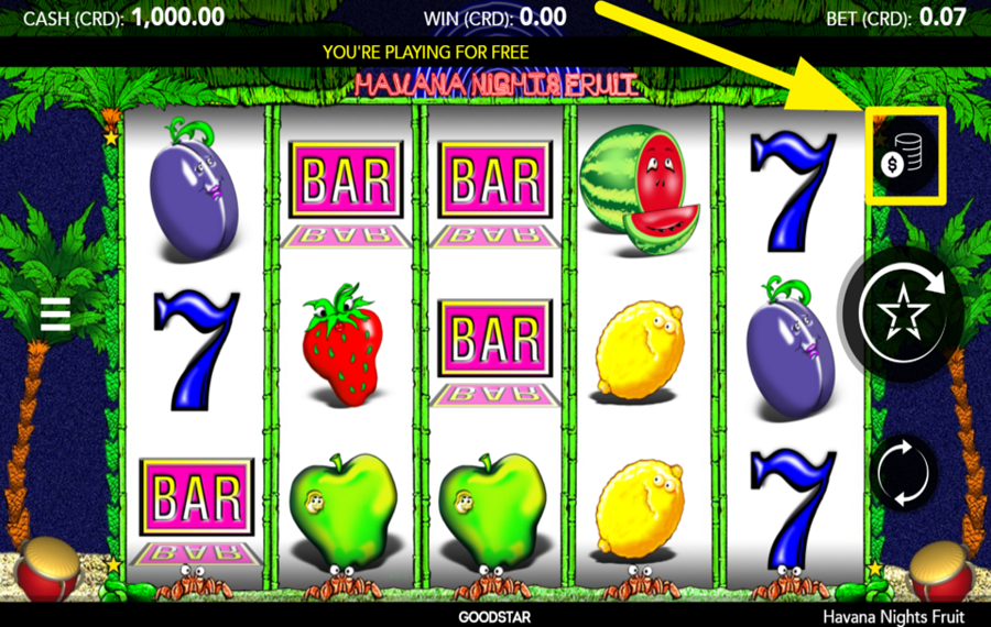 Havana Nights Fruit ADJUST YOUR WAGER.