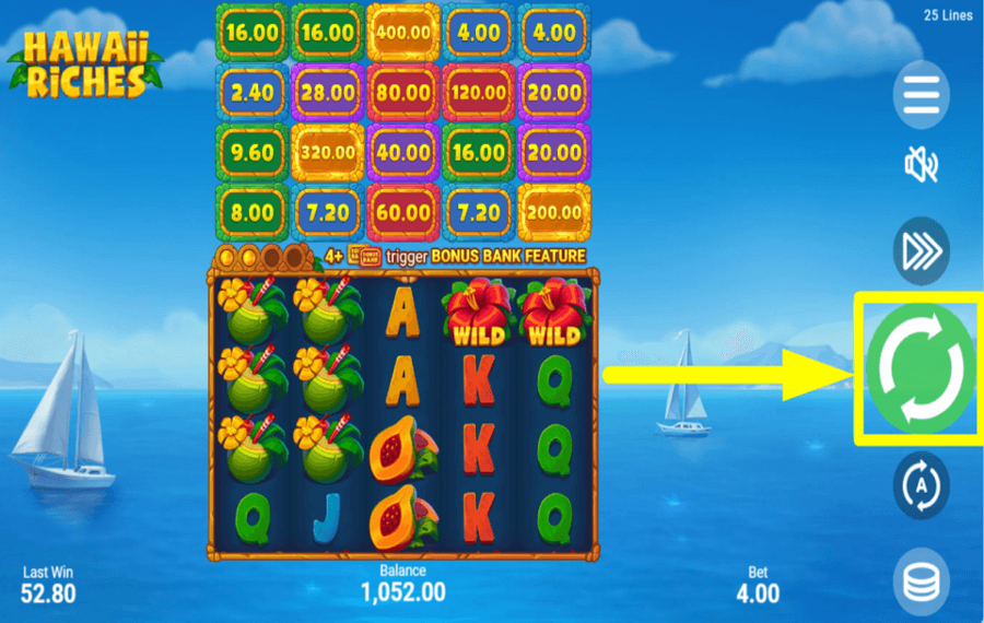 Hawaii Riches НАЖМИТЕ «ВРАЩАТЬСЯ », ЧТОБЫ ВЫИГРАТЬ.