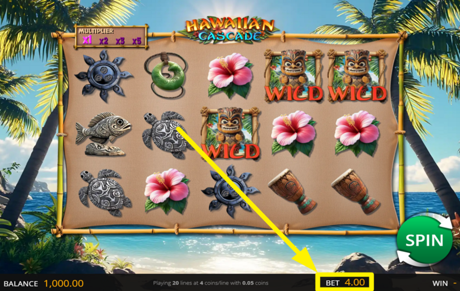 Hawaiian Cascade ОПРЕДЕЛИТЕ СВОЮ СТАВКУ.