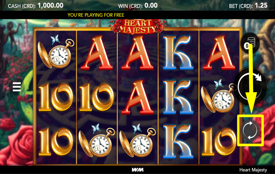 Heart Majesty ACTIVATE AUTOMATIC SPINS.