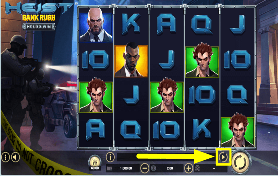 Heist Bank Rush Hold and Win VERWENDEN SIE DIE AUTOPLAY-FUNKTION.