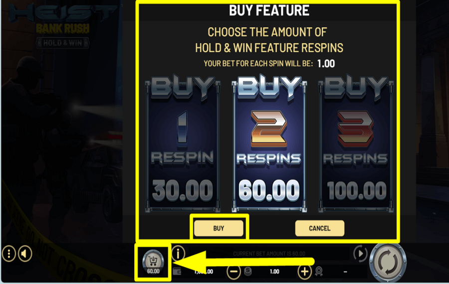 Heist Bank Rush Hold and Win KAUFEN SIE EIN PAAR SPINS.