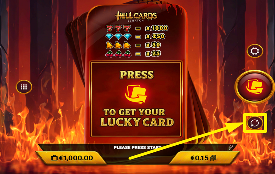 Hellcards Scratch UTILISEZ LA FONCTION DE LECTURE AUTOMATIQUE.