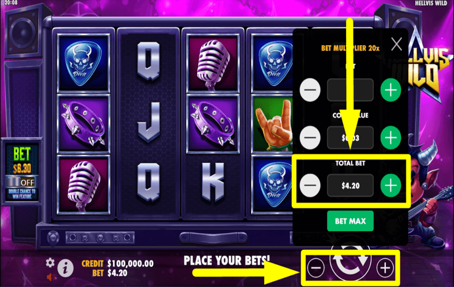 Hellvis Wild SET YOUR TOTAL BET.