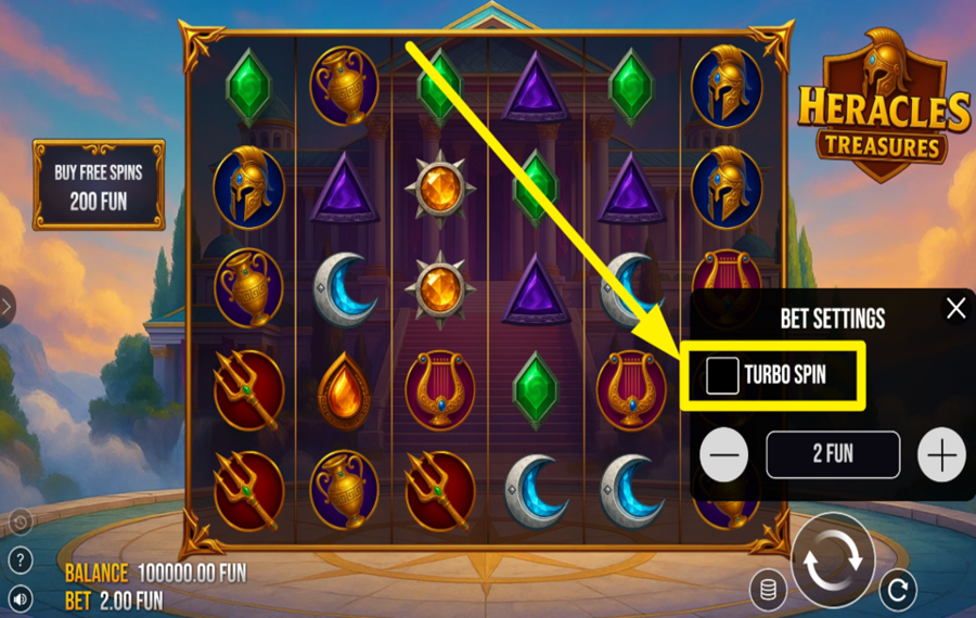 Heracles Treasures ACELERA EL JUEGO.