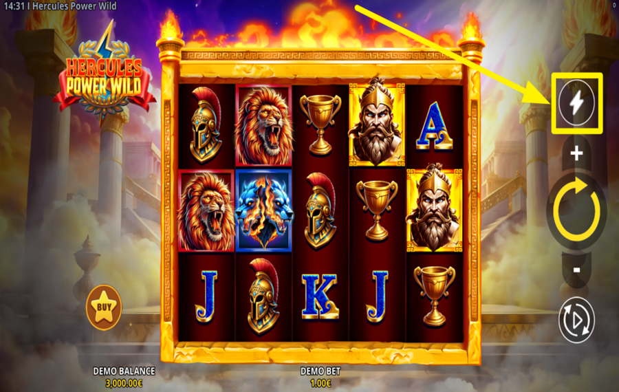 Hercules Power Wild ACCELERATE THE SPINS.