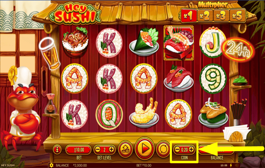 Hey Sushi CHOOSE COIN VALUE.
