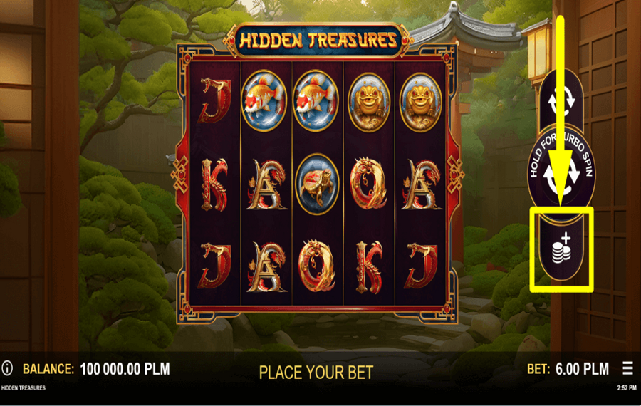 Hidden Treasures CAST YOUR BET.