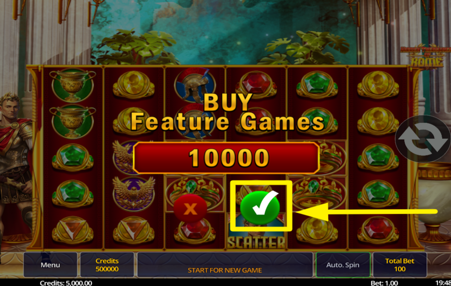 Hidden Treasures of Rome BUY FEATURE GAMES.