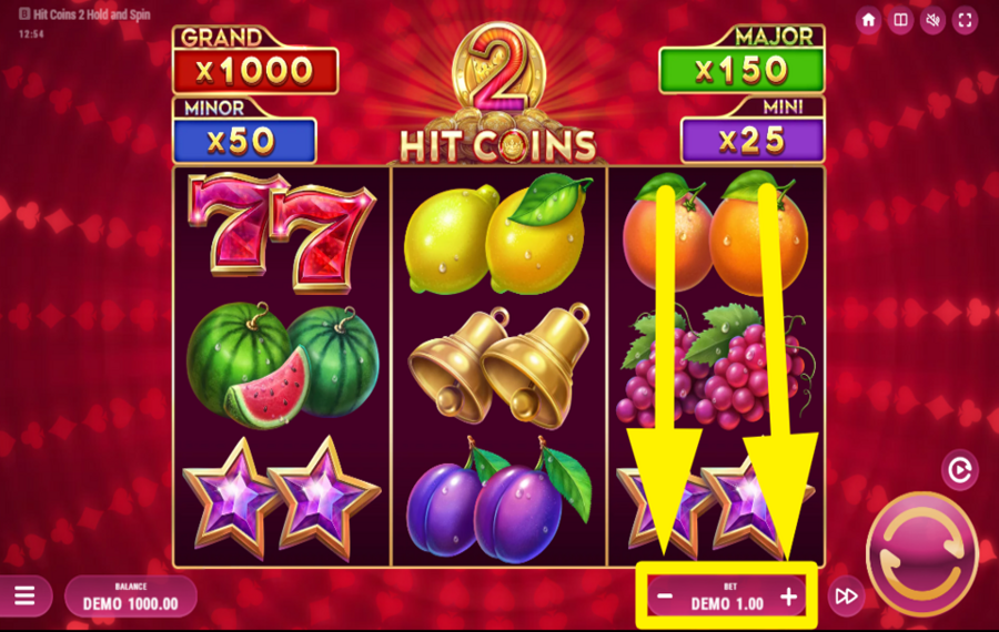 Hit Coins 2 Hold and Spin ВЫБЕРИТЕ ОБЩУЮ СТАВКУ.